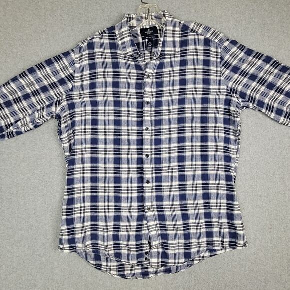 Buttoned Down Shirt Mens Size XL Slim Plaid - Picture 3 of 8